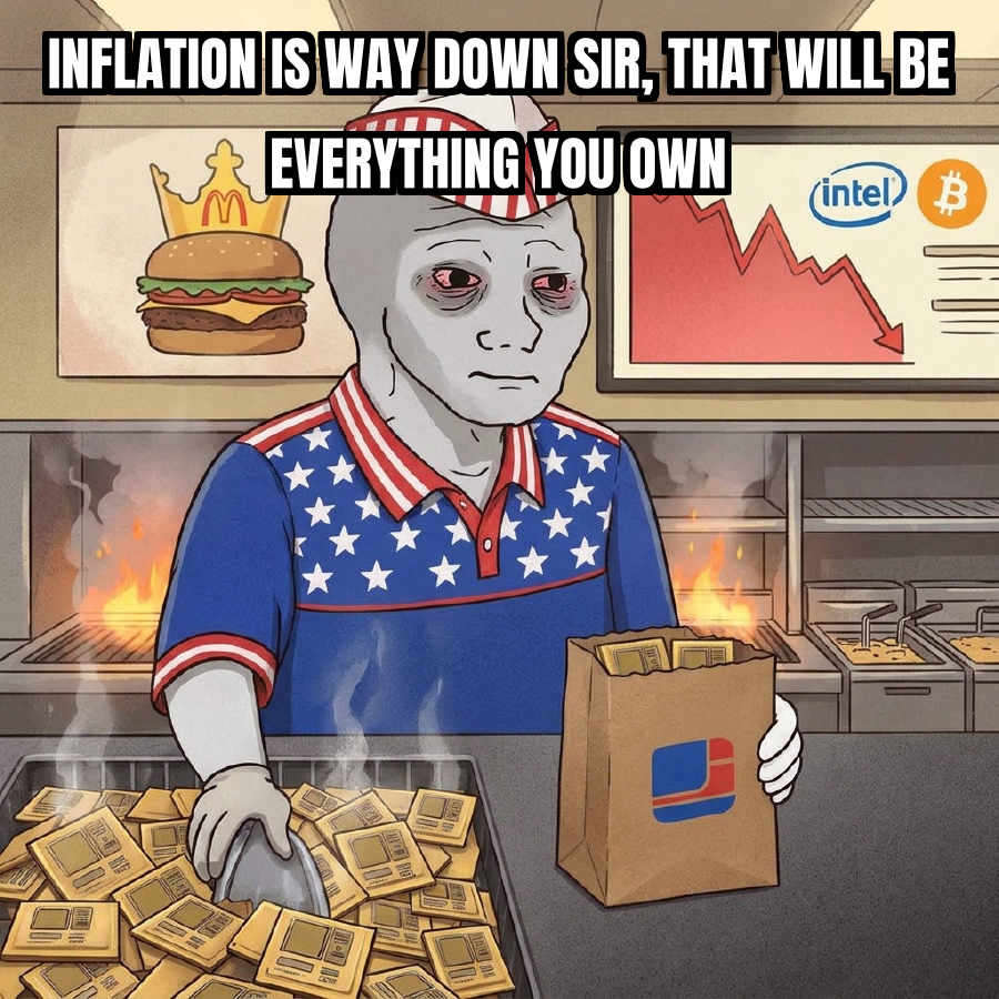 meme: trump says inflation is 'way down' and a 'golden age' is here, while markets bleed