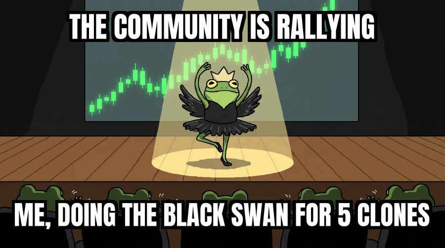 meme: $ㅤㅤㅤ rallies on pump.fun as x posts black swan ballet