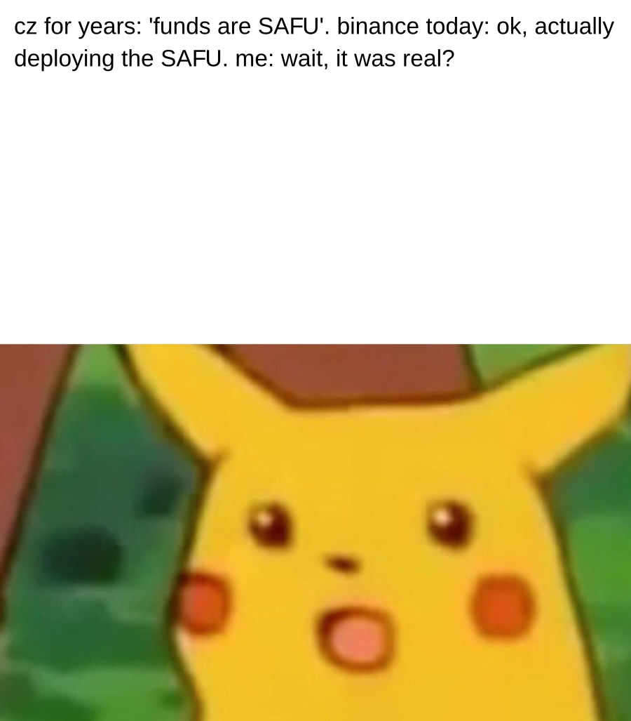 meme: binance says it will absorb the hack loss and deploy its SAFU fund within 24 hours