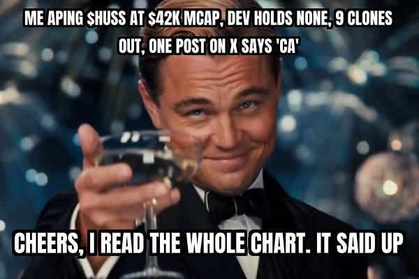 meme: $HUSS rips 908% on pump.fun with $165k traded in an hour as x posts 365 times an hour