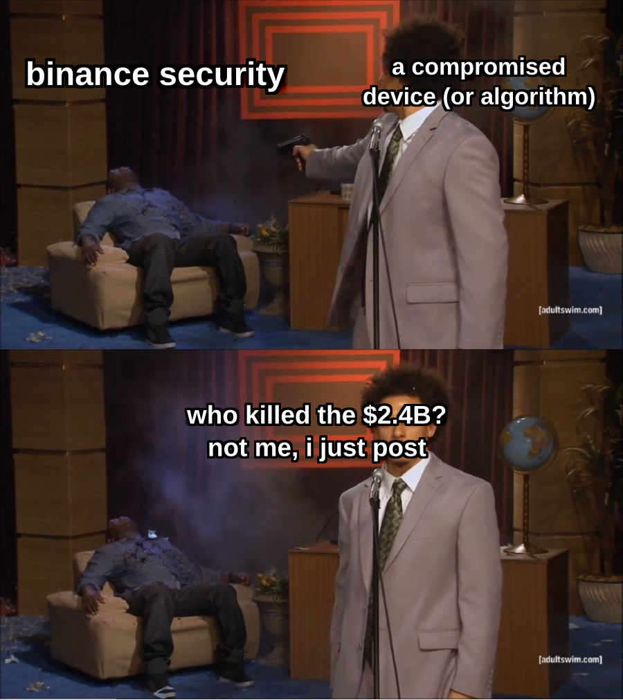 meme: cz replies to elon on binance hack as $2.41B frozen and lazarus link is floated