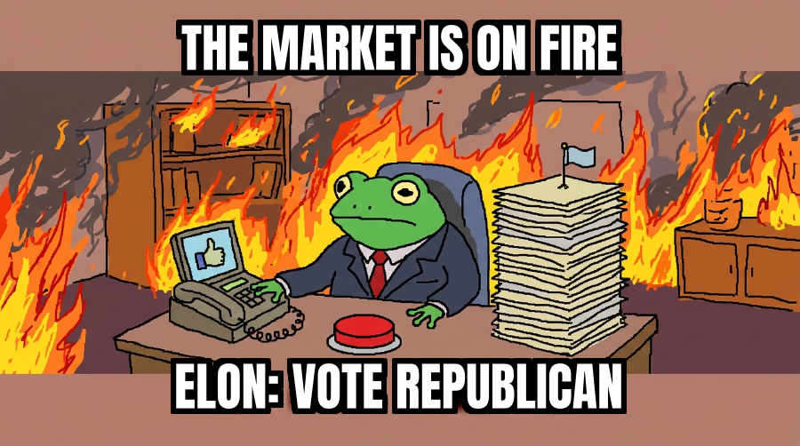 meme: elon posts 'vote republican!' under a texas club photo